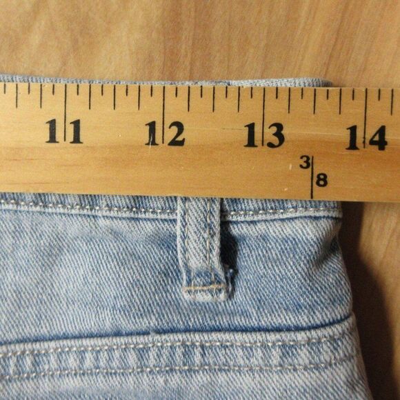 VERVET Ledro High Rise Bermuda Shorts Sz S Distressed Denim Raw Hem Jeans V2189 - Picture 11 of 12